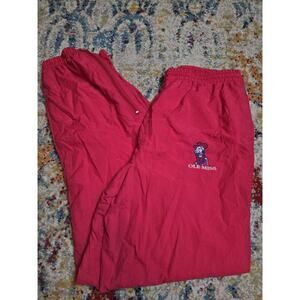 Vintage 90's Ole Miss Rebels Colonel Reb Red Windbreaker Pants Size Large